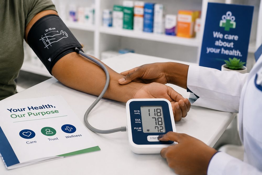 Blood pressure screening at a community pharmacy