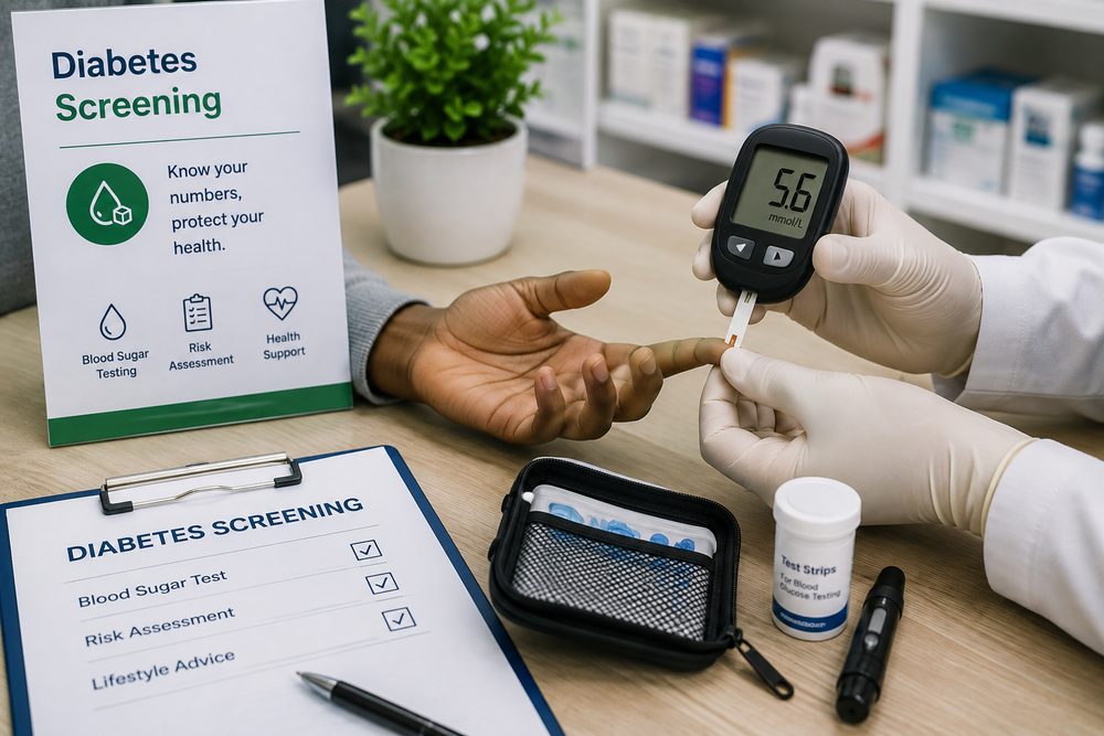 Diabetes screening and blood glucose testing